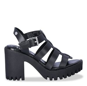 Sleek Black Platform Sandals